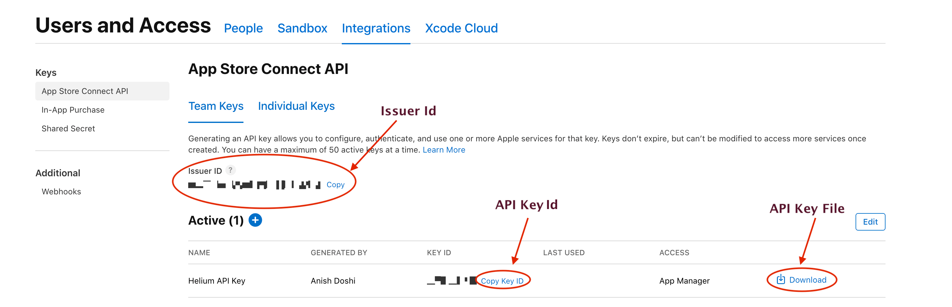 Finding your App Store Credentials