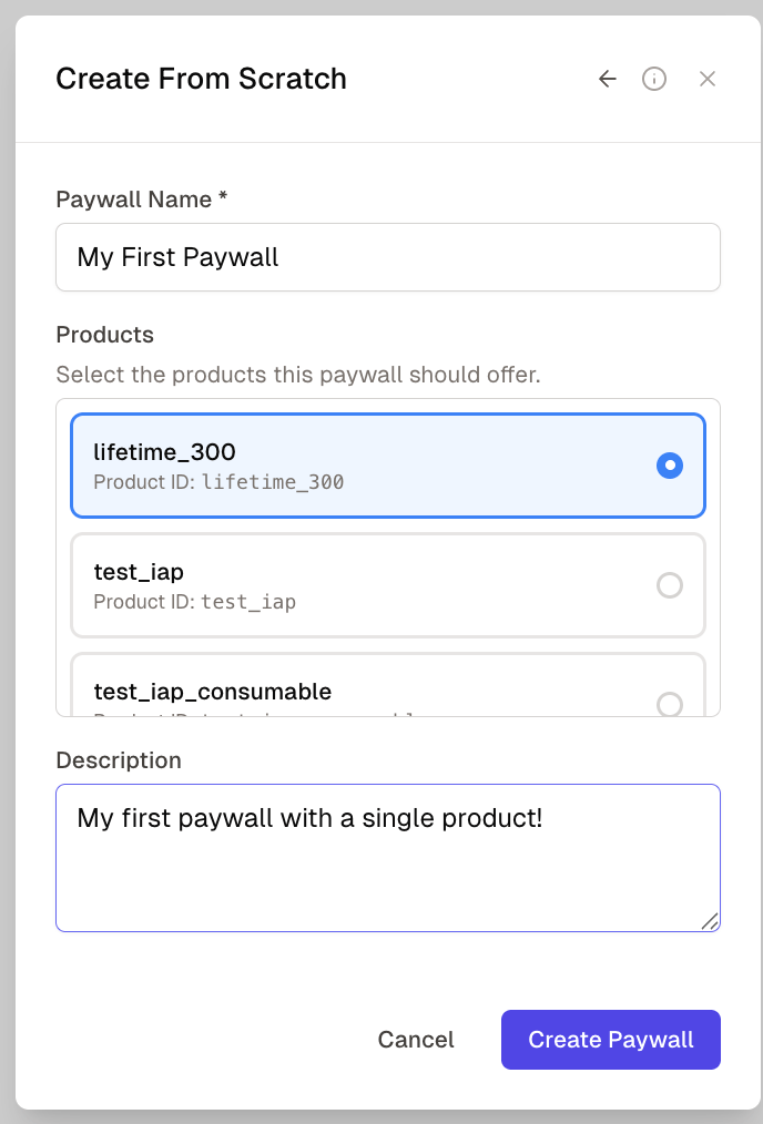 Create a new paywall