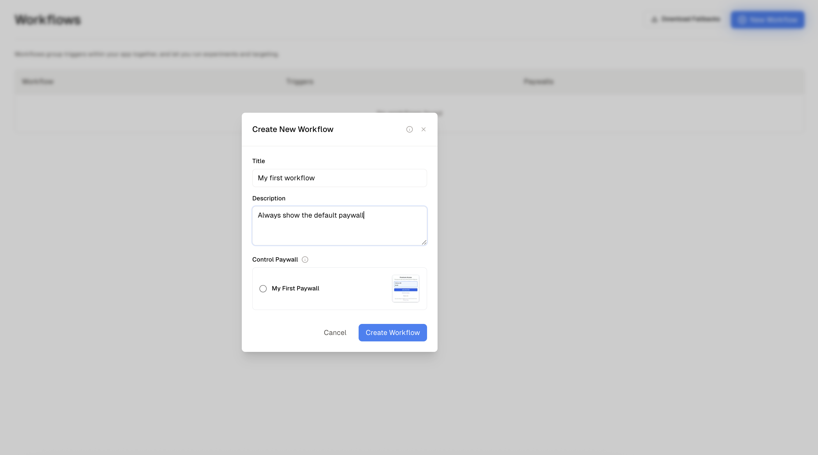 Create a new workflow