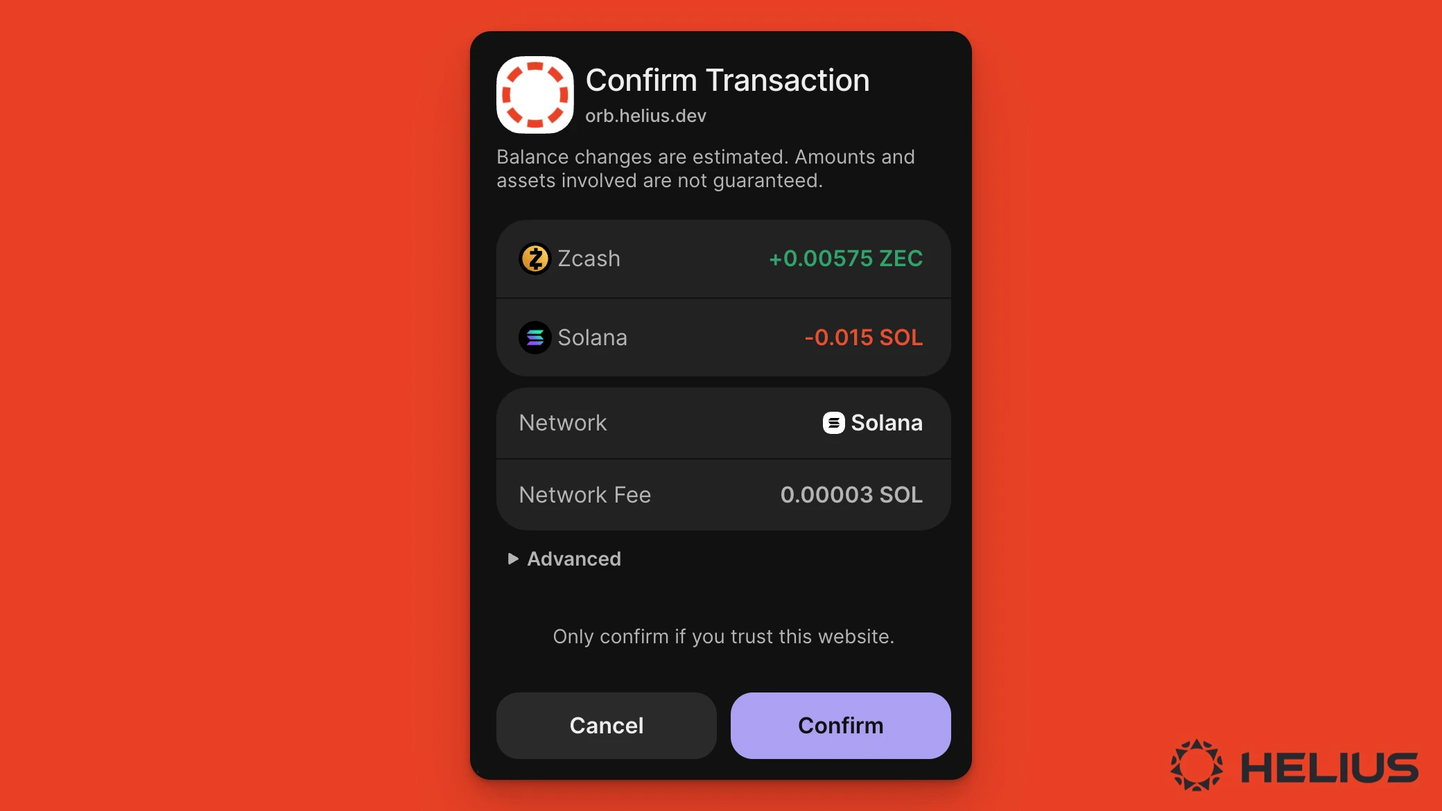 Phantom Wallet Swap Confirmation For Trading On The Orb Explorer Jp