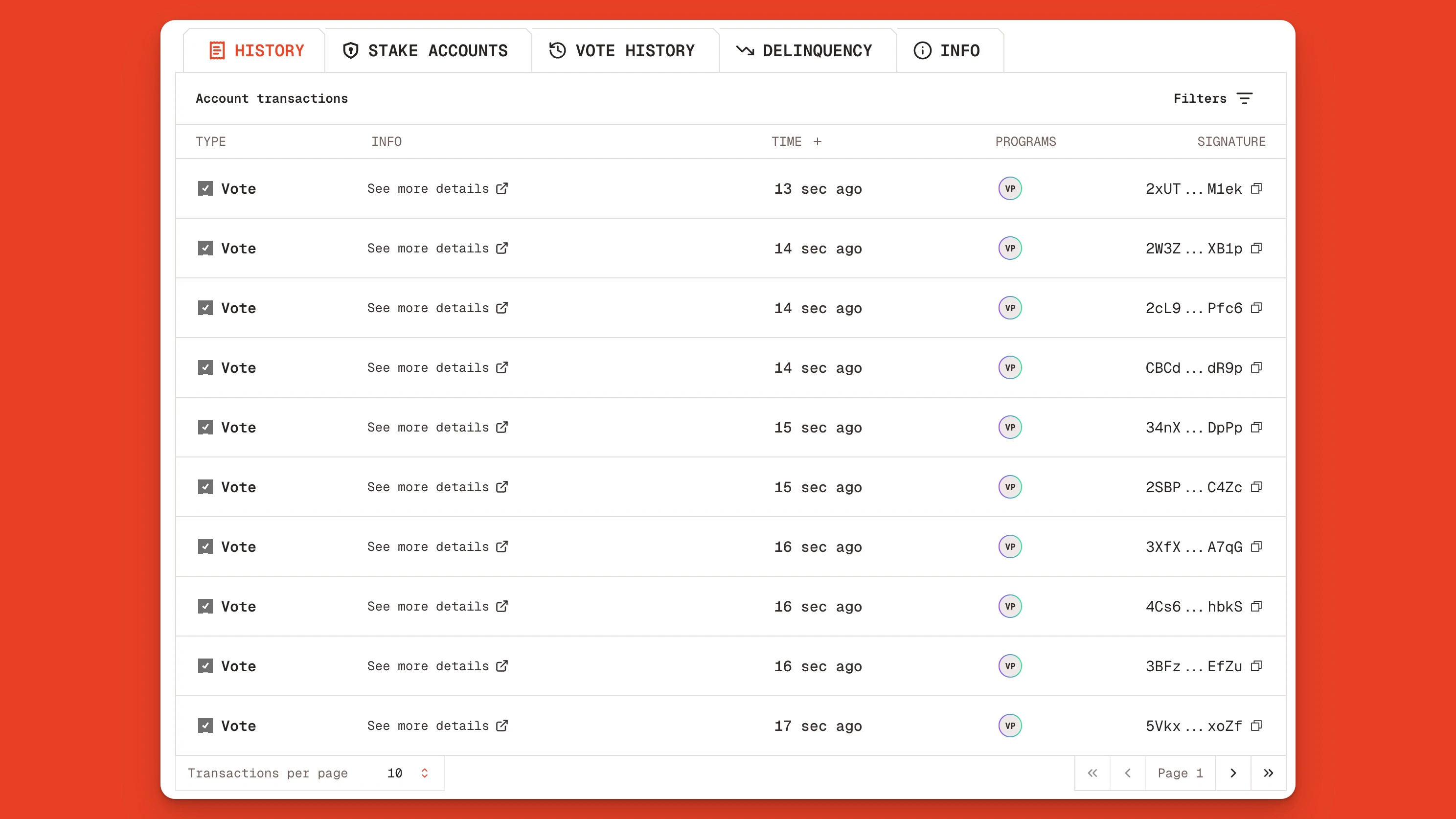 Solana Validator Transaction History Explorer Orb Jp
