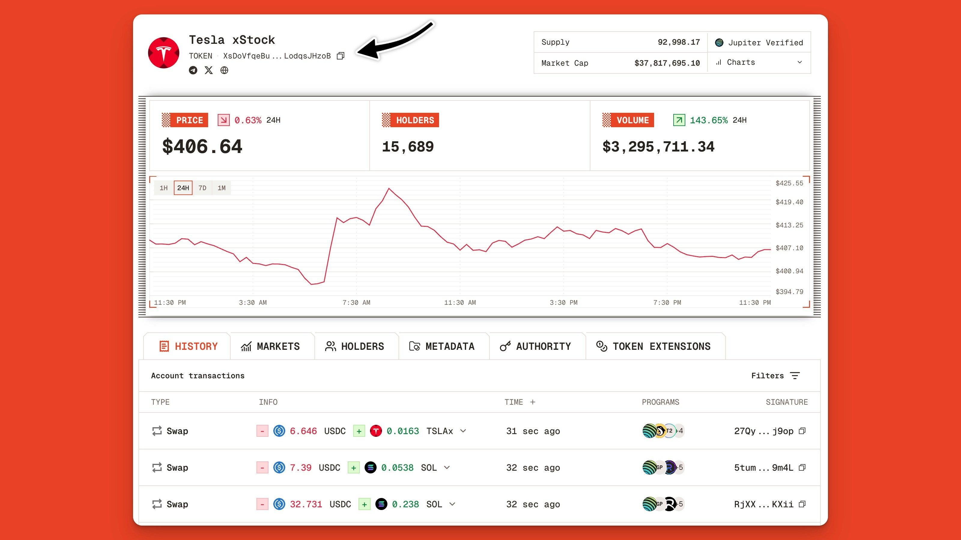 Copy TSL Ax Token Mint Address From Solana Explorer Jp