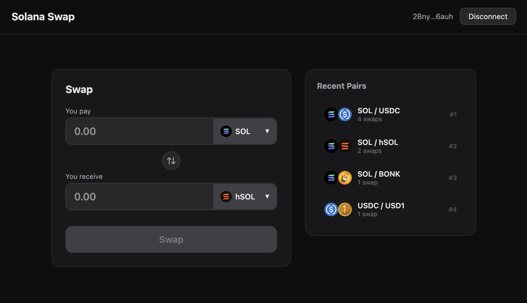 New layout for the token selector box