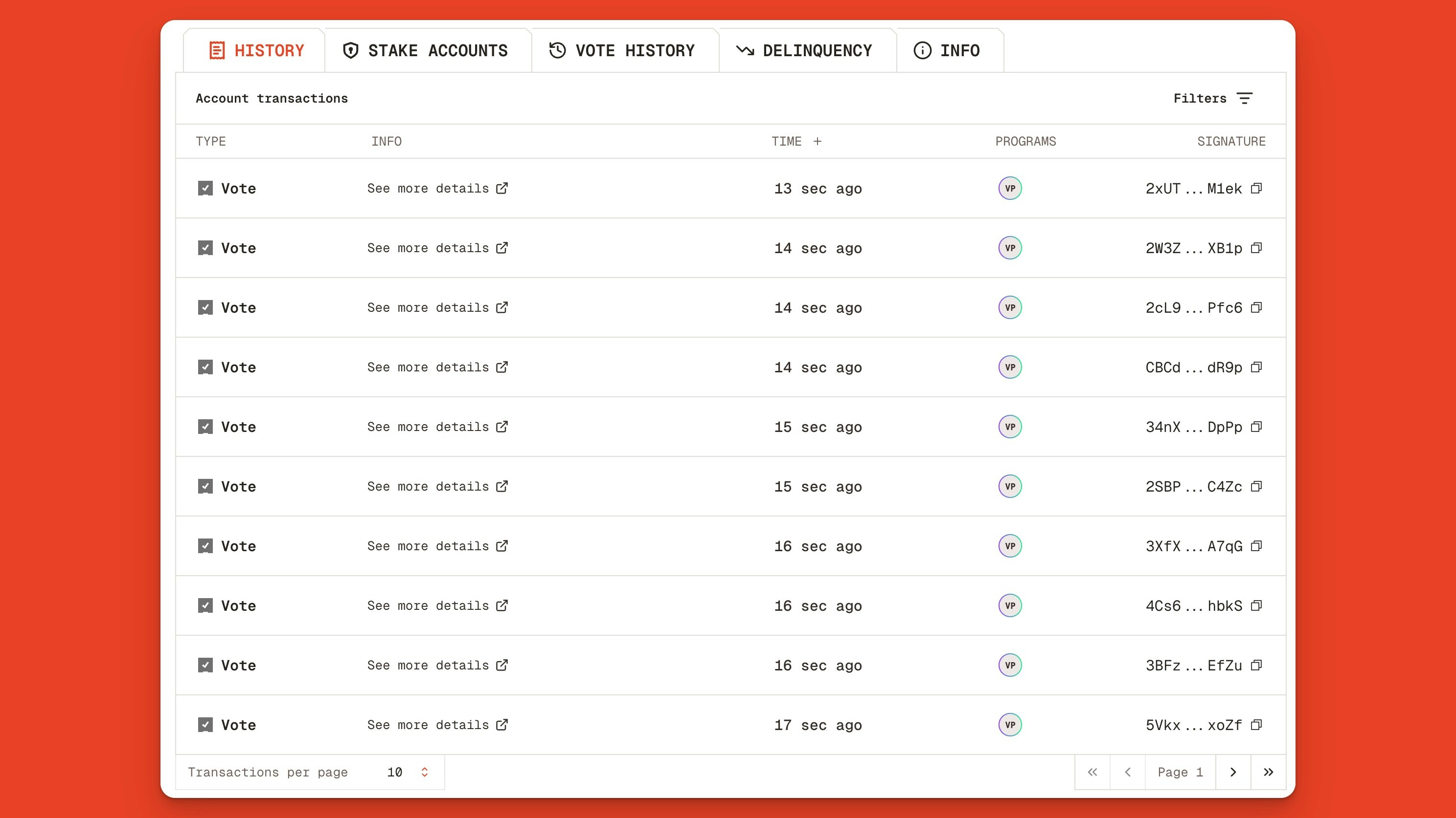 Solana Validator Transaction History Explorer Orb Jp