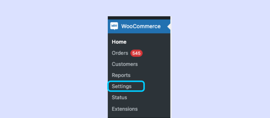 WooCommerce の設定を開く