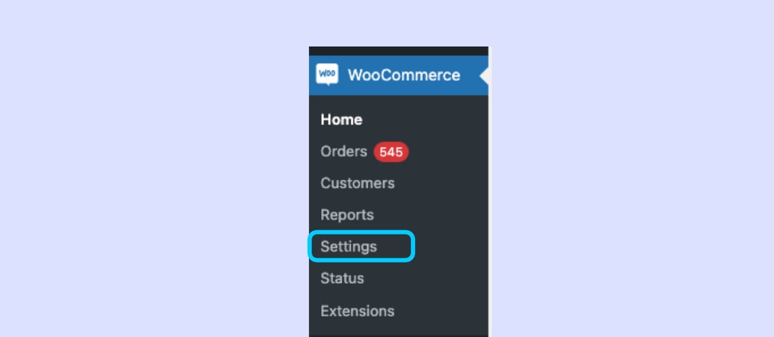 WooCommerce の設定を開く