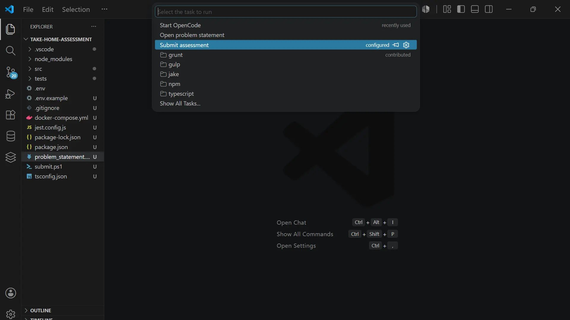 Submit assessment task in VS Code