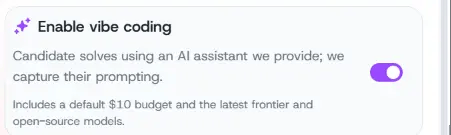 AI-assisted coding toggle