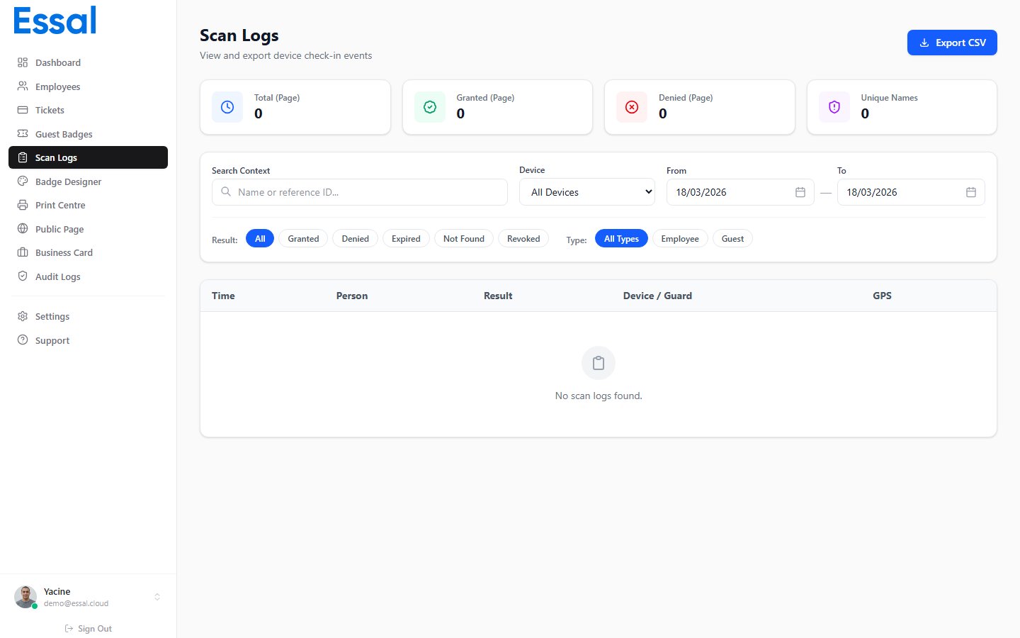 Scan Logs
