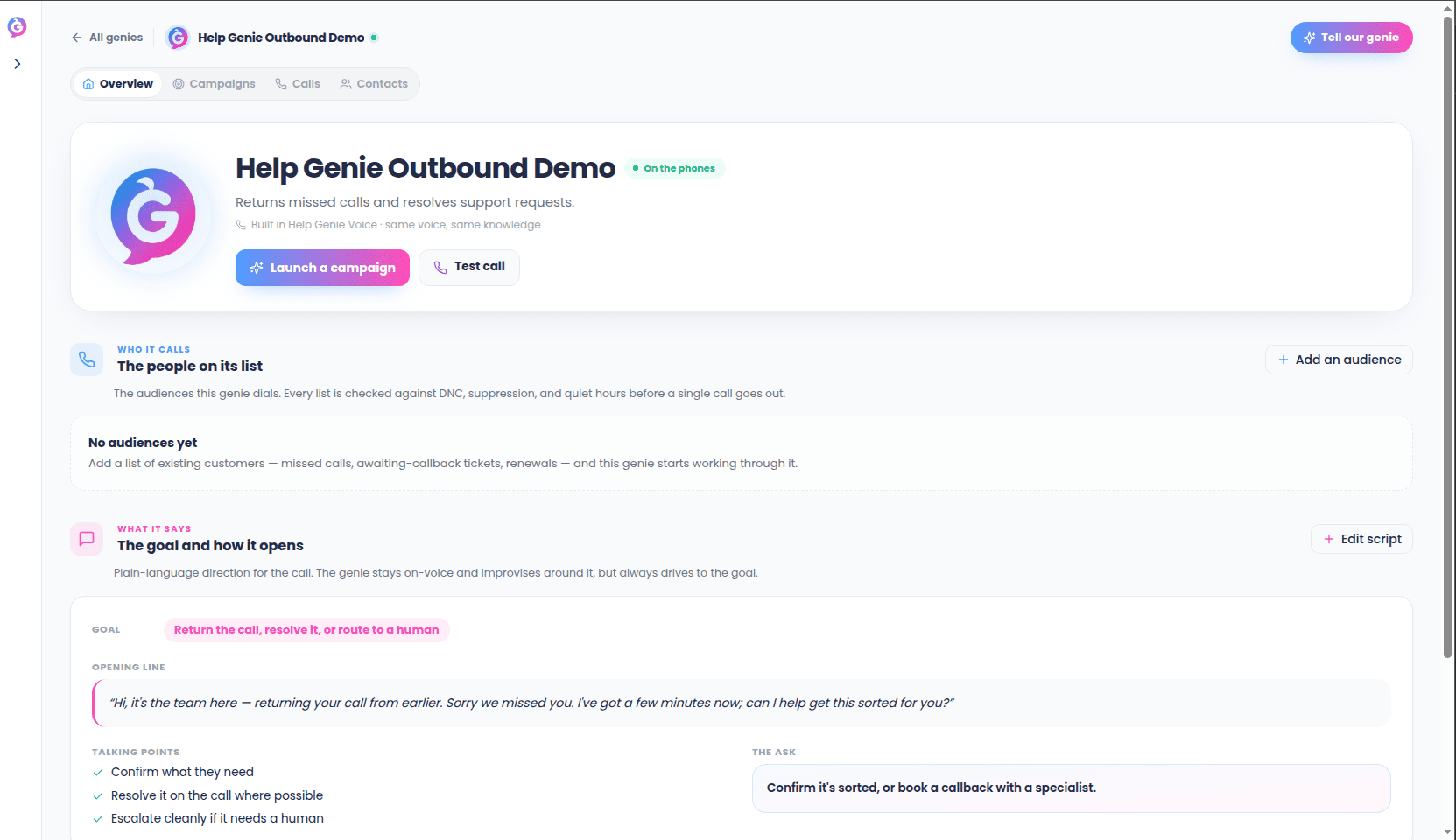 Campaign creation wizard, script overlay step