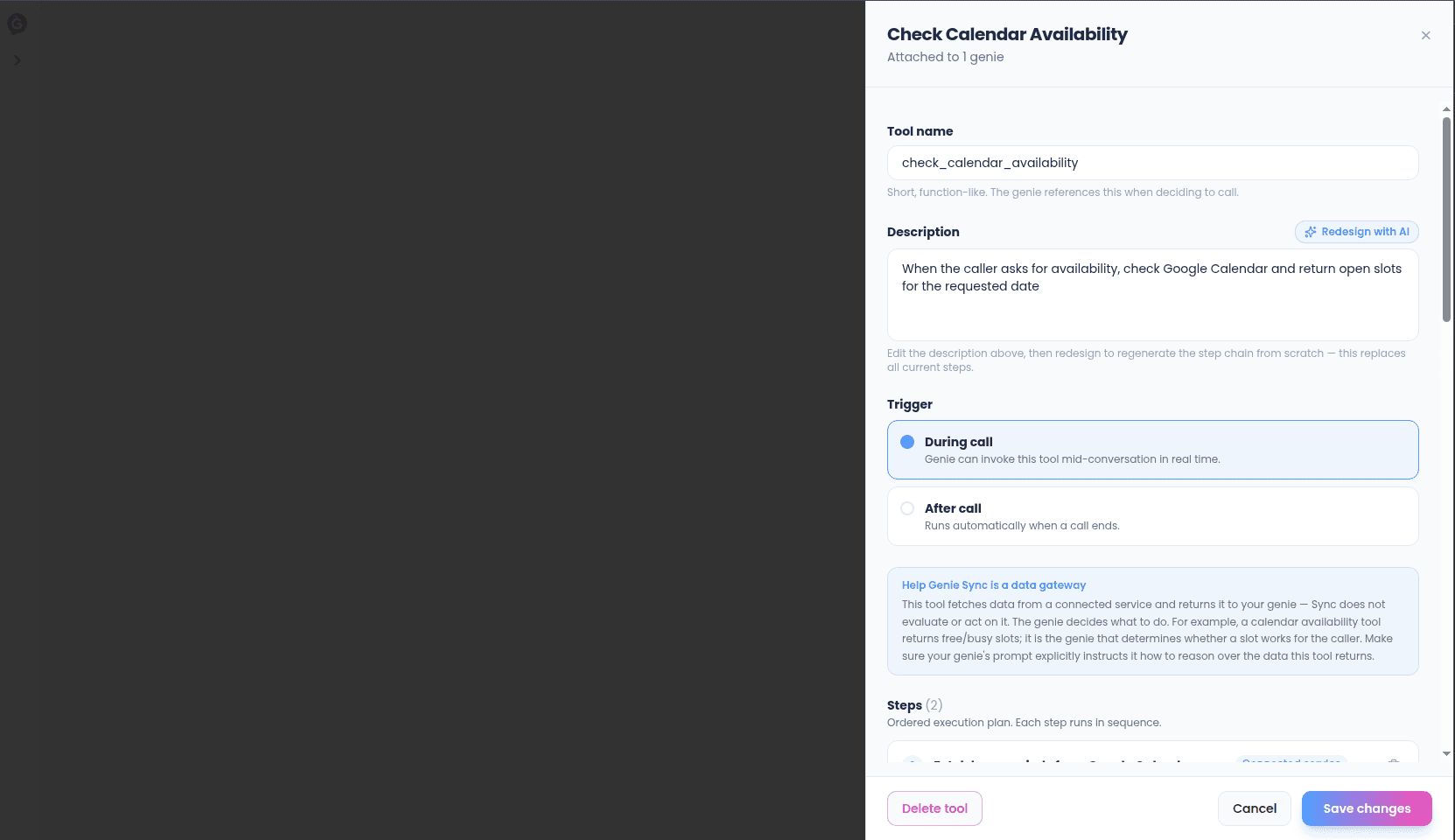 Capabilities editor showing a capability's configuration form