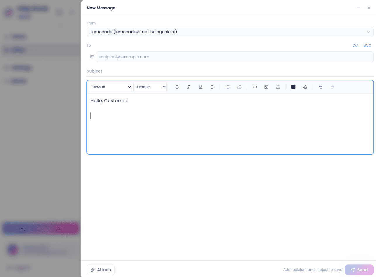 Compose modal