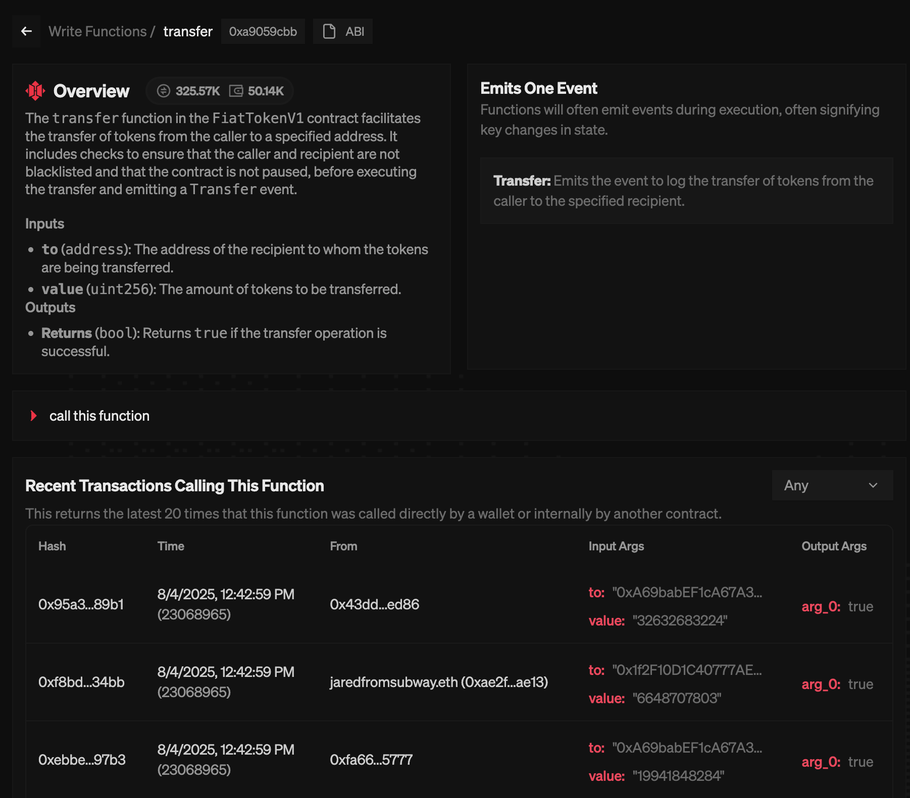 Herd functions tab page