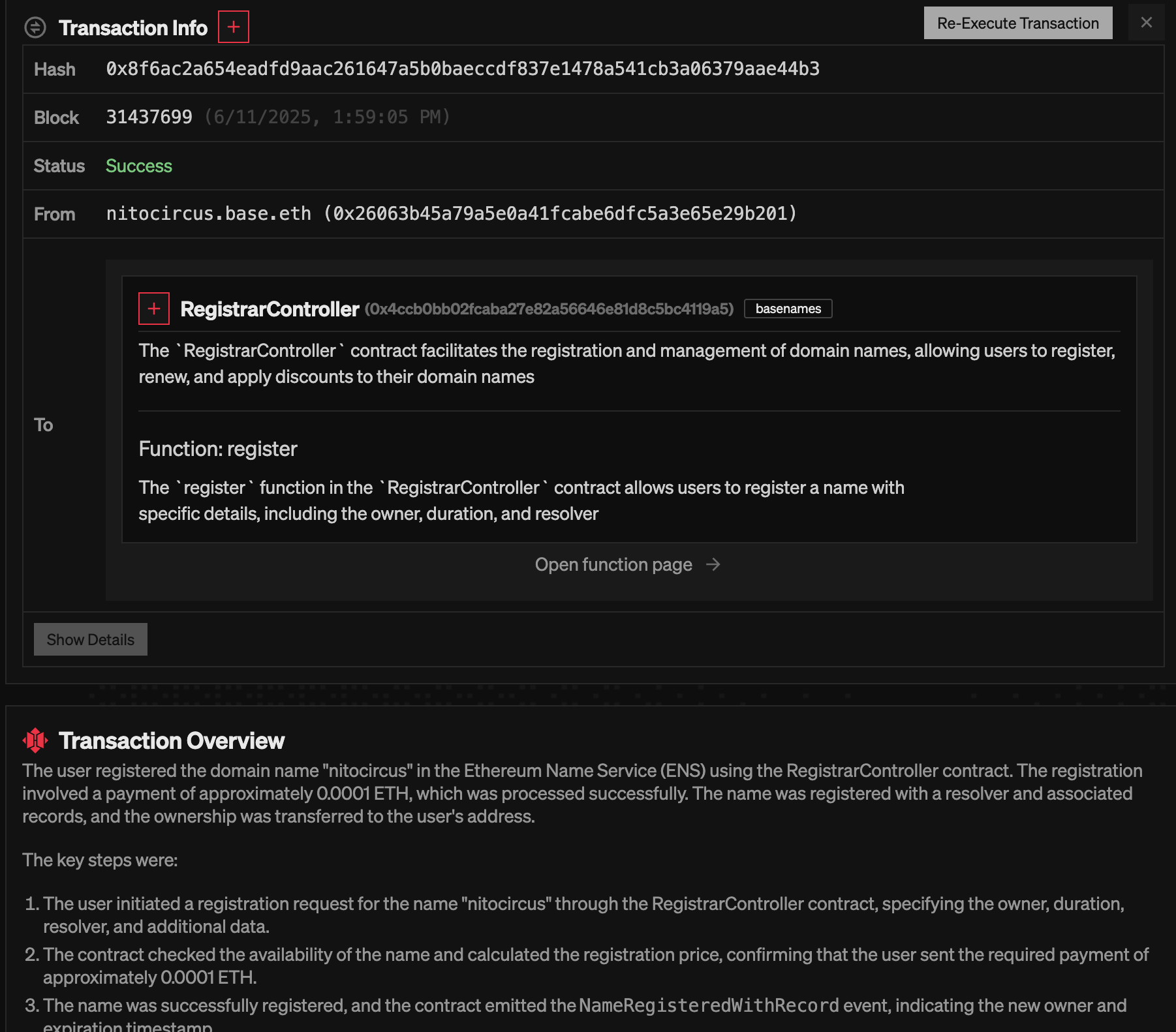 Herd transaction page