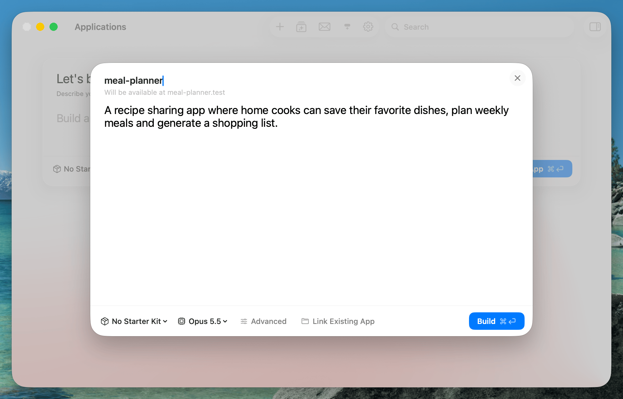 New application window