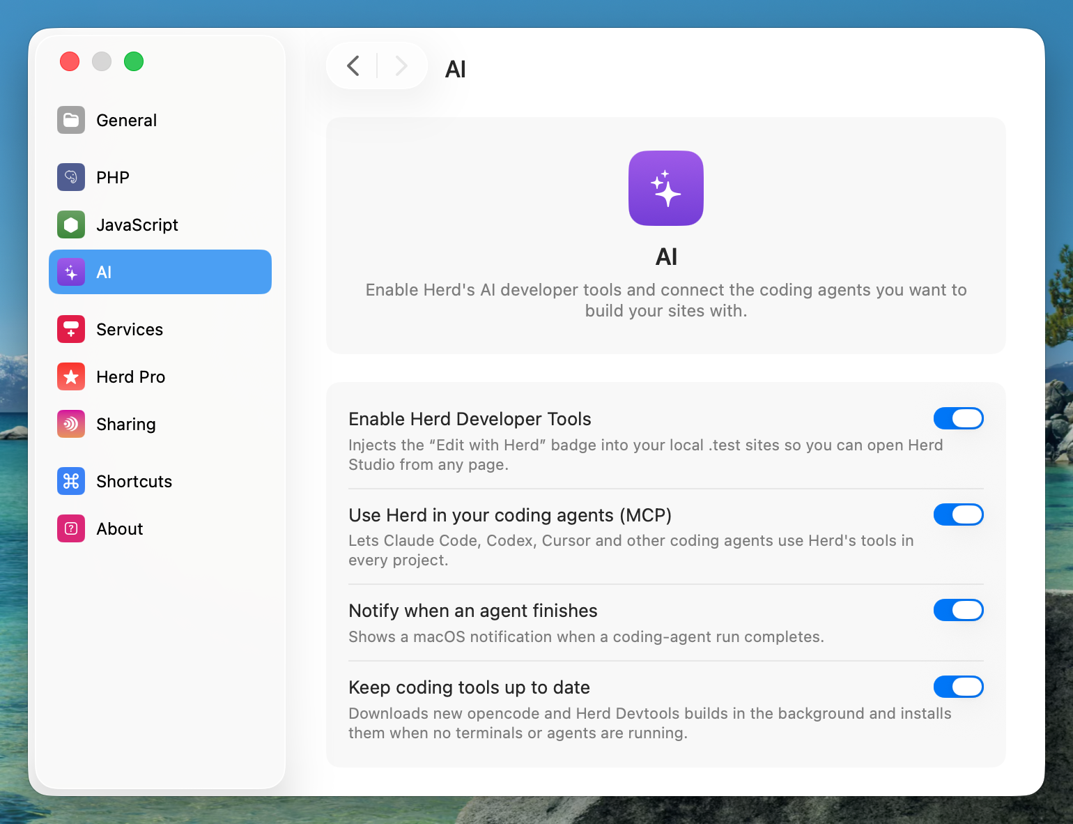 AI tab of the Herd settings