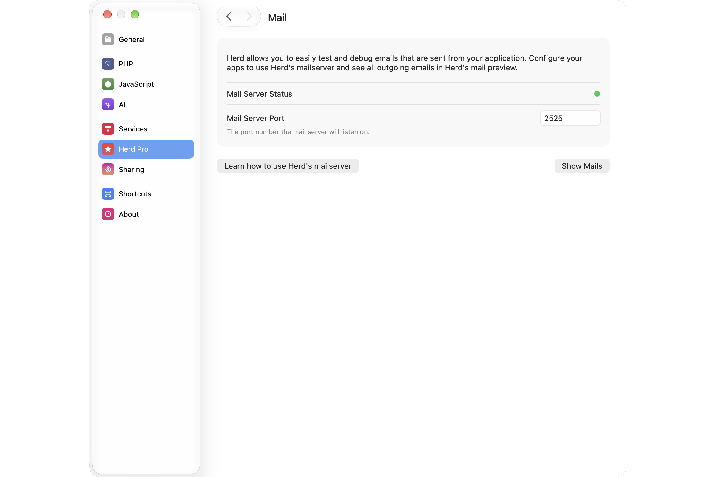 Herd Pro Mail Server Settings