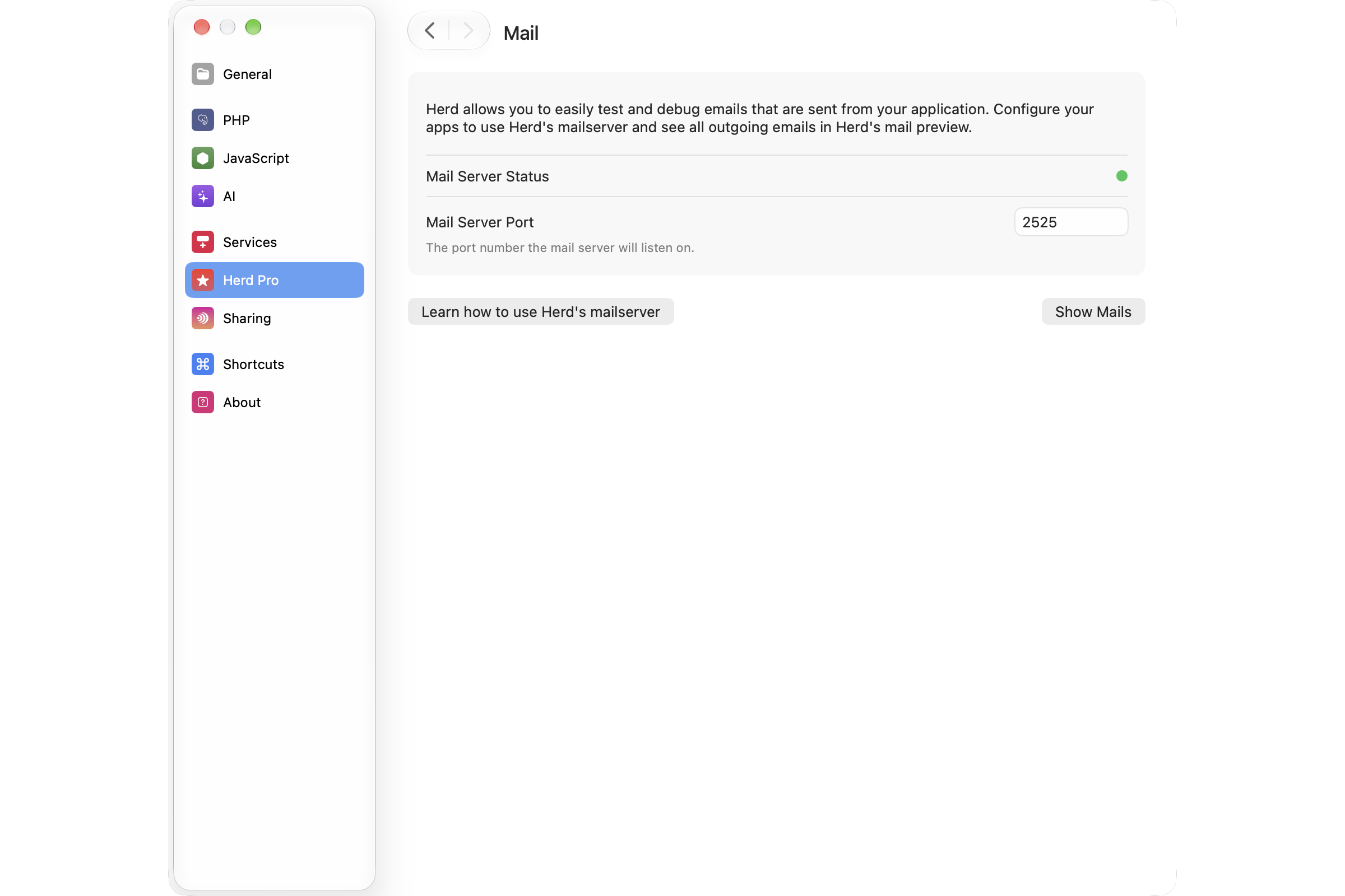 Herd Pro Mail Server Settings