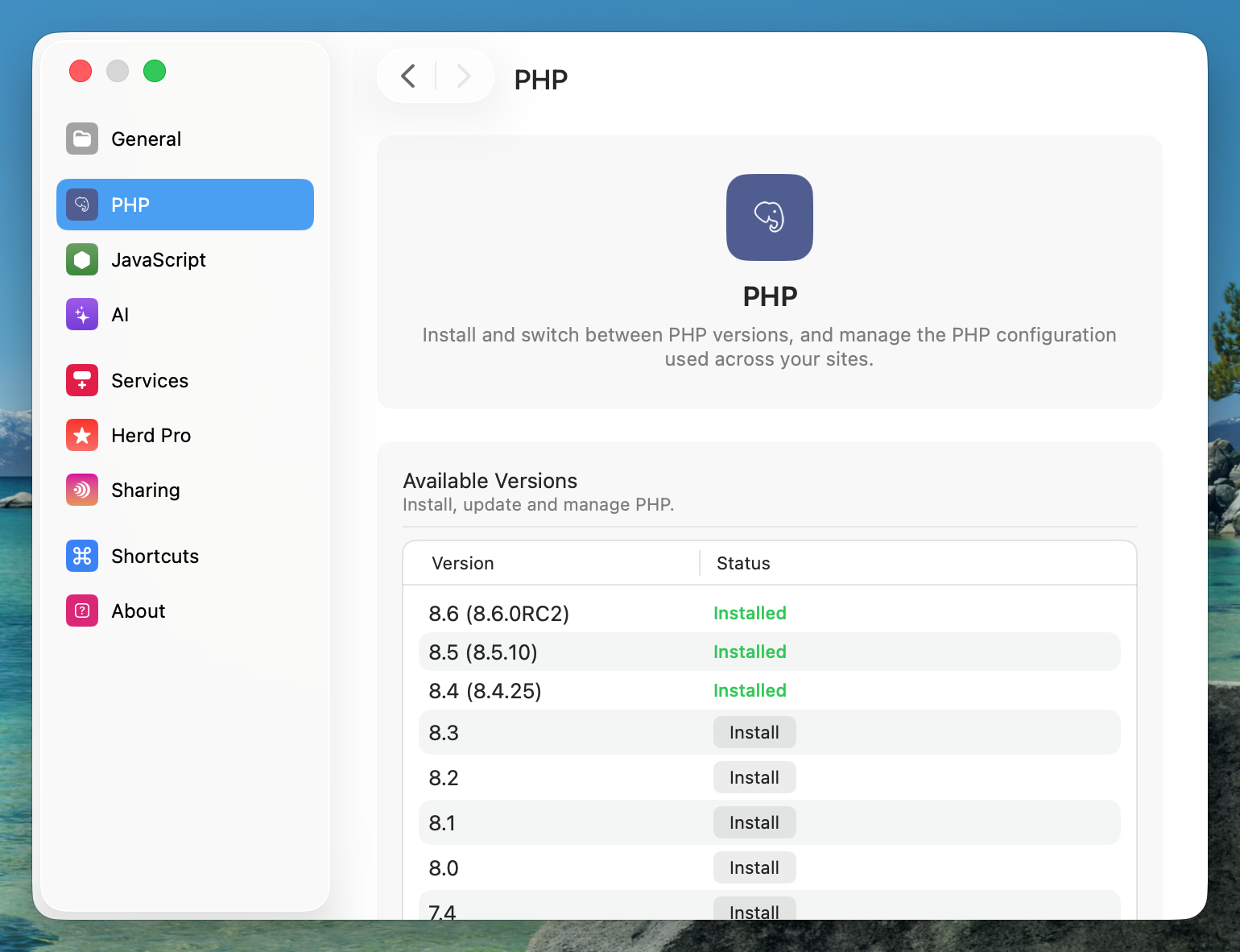 PHP Settings