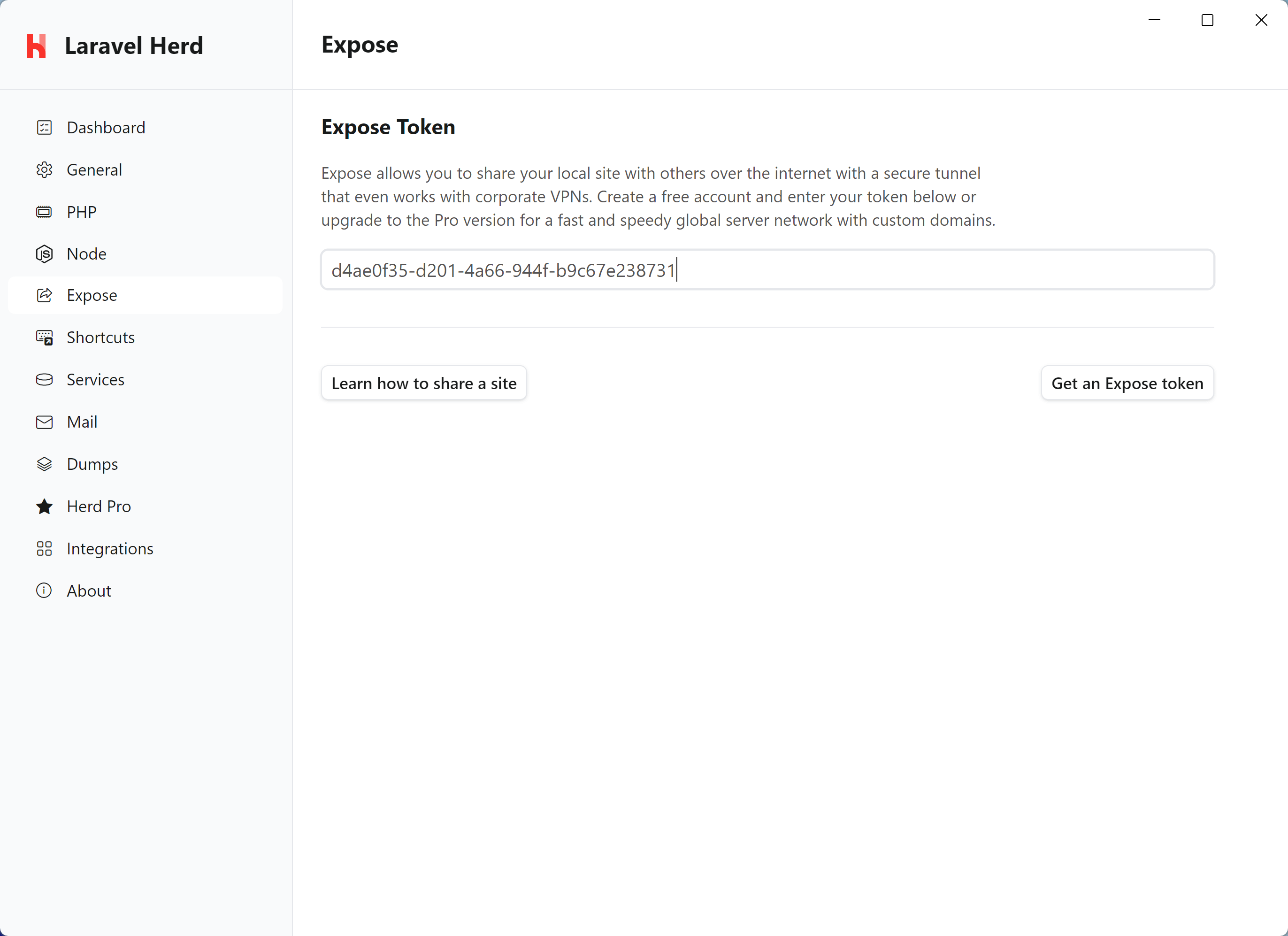 Herd Expose Settings