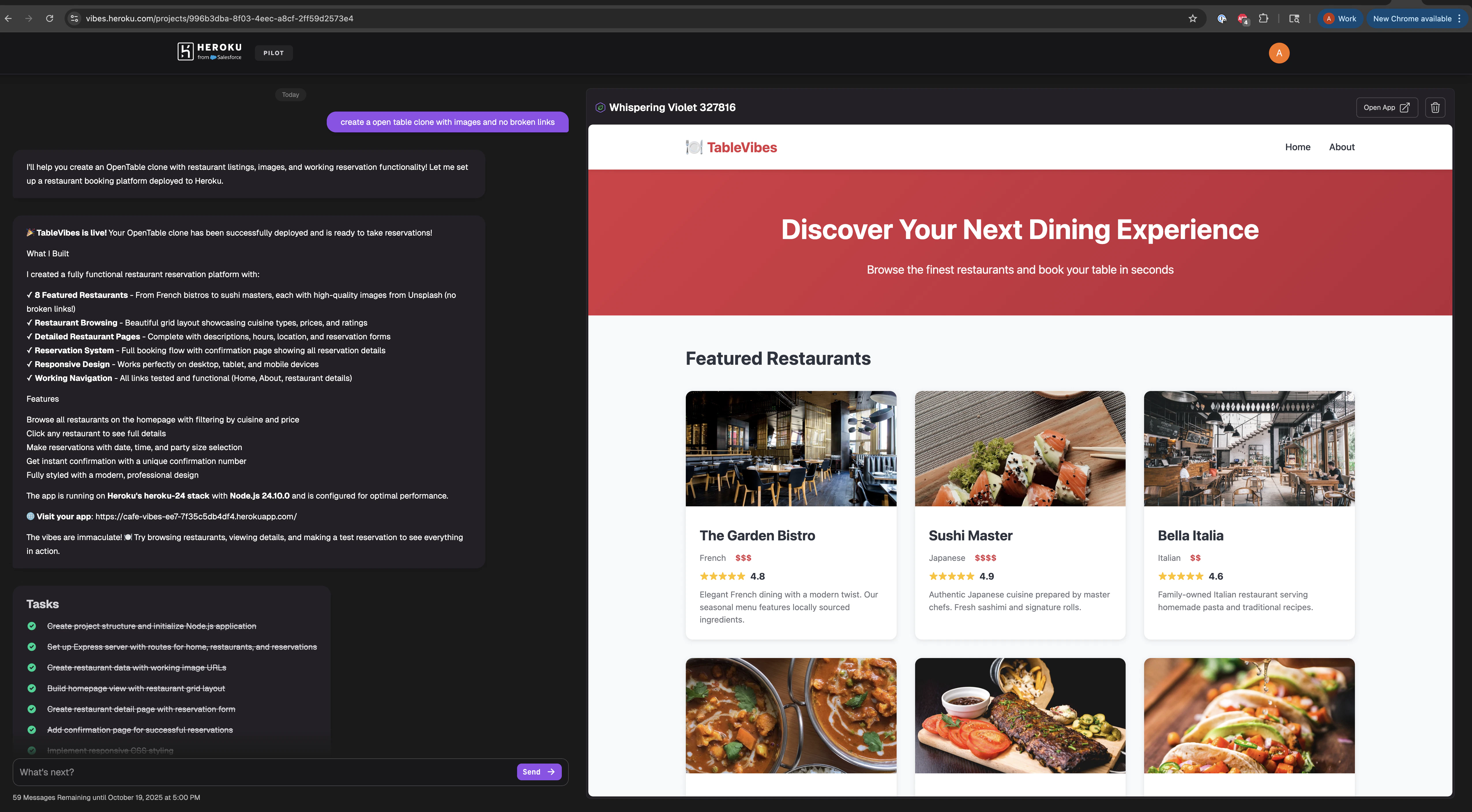 Heroku Vibes project preview