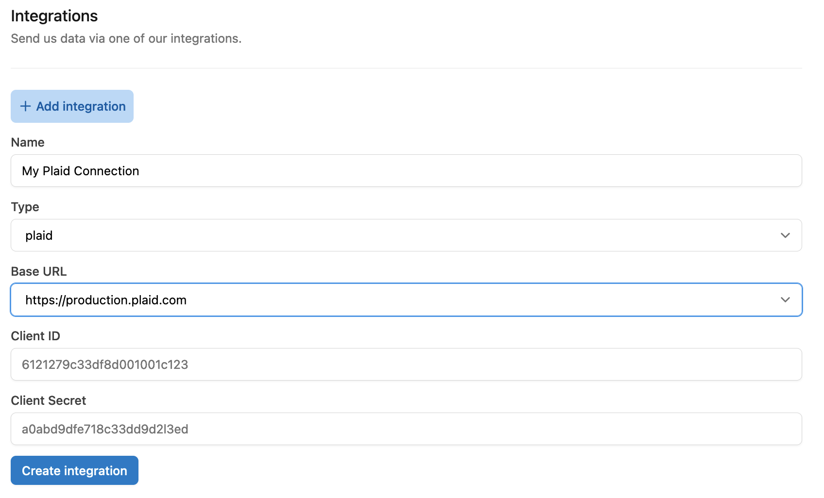 Heron Dashboard Add Plaid Integration