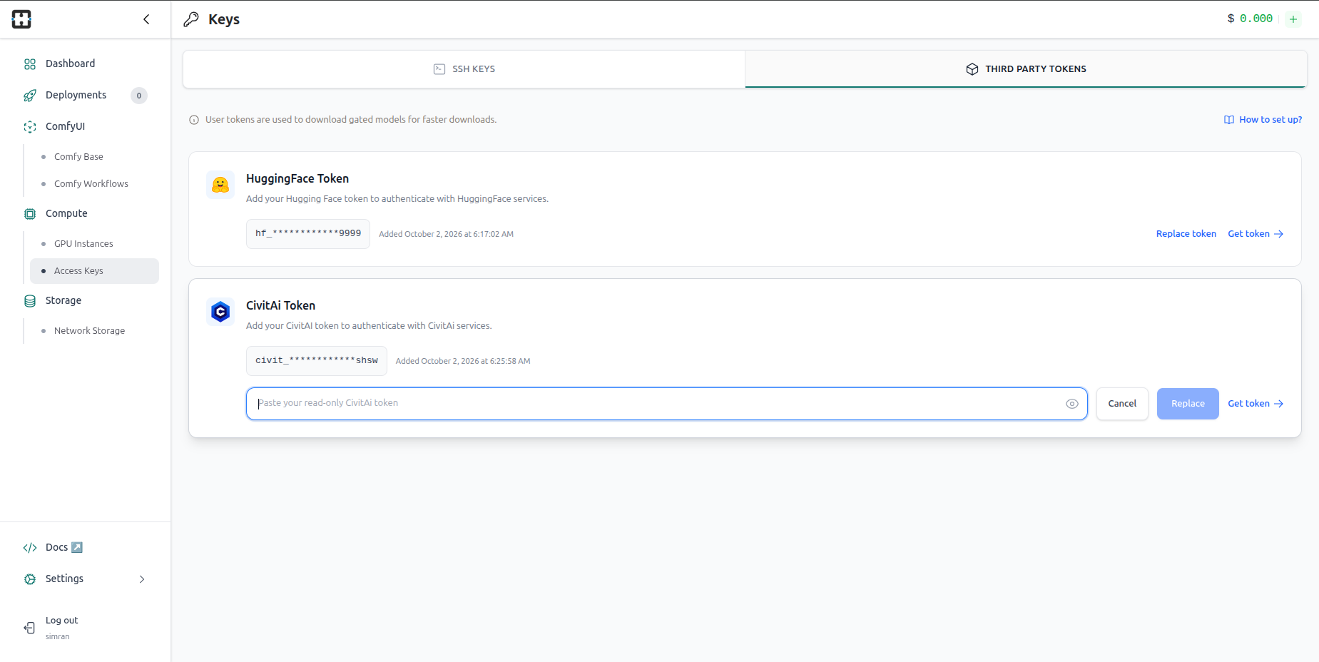 Replace token form for the CivitAI key