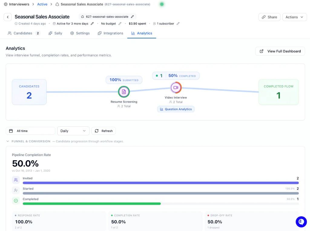Per-agent analytics
