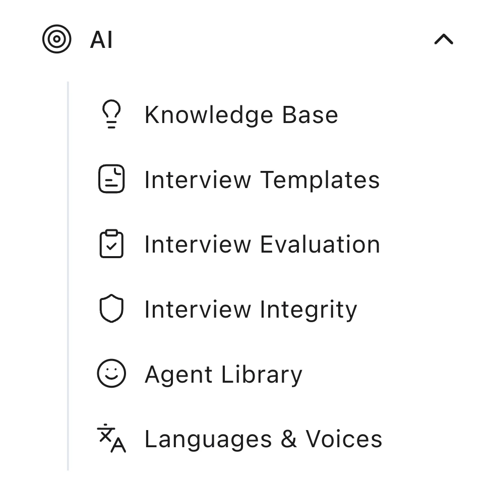 AI menu