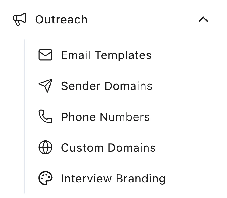 Outreach menu