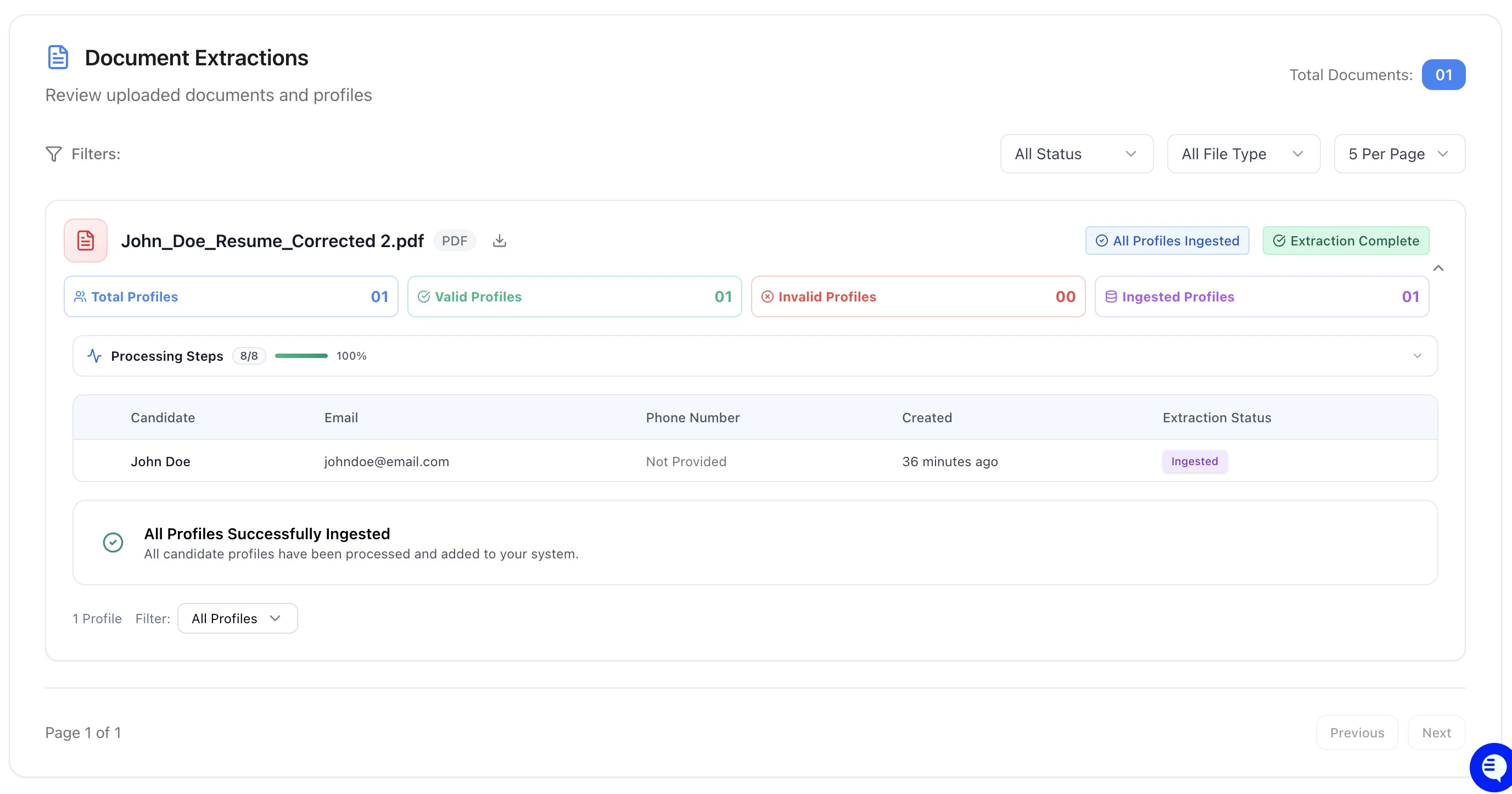 Profile Extraction Overview