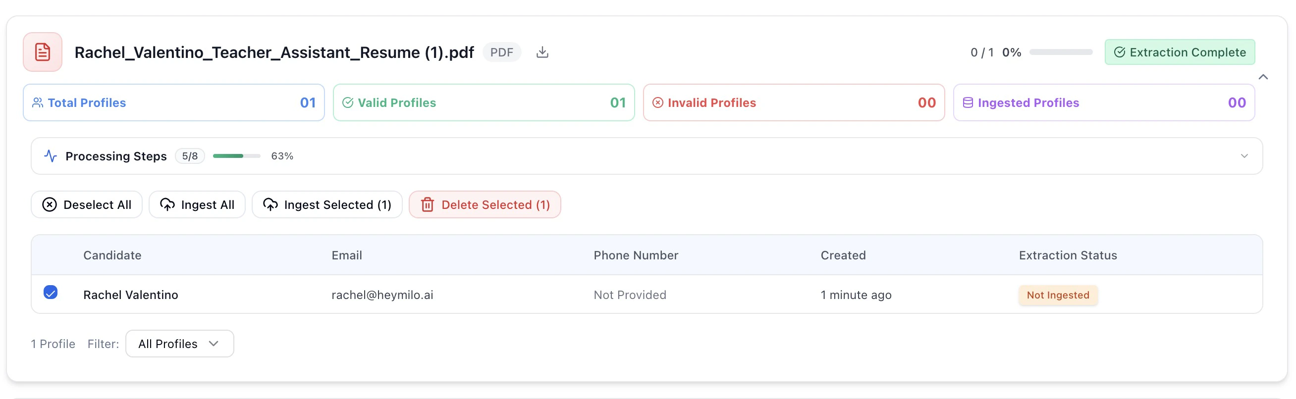 Profile Management Actions