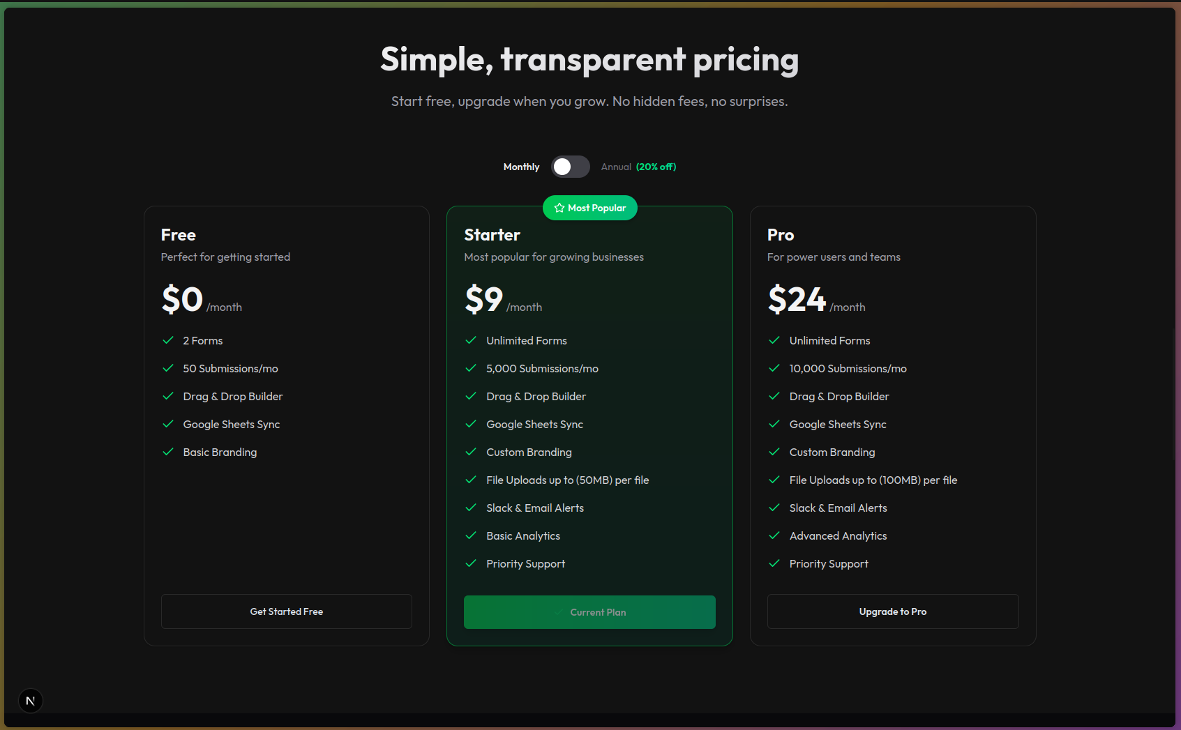 Heysheet Pricing Plans