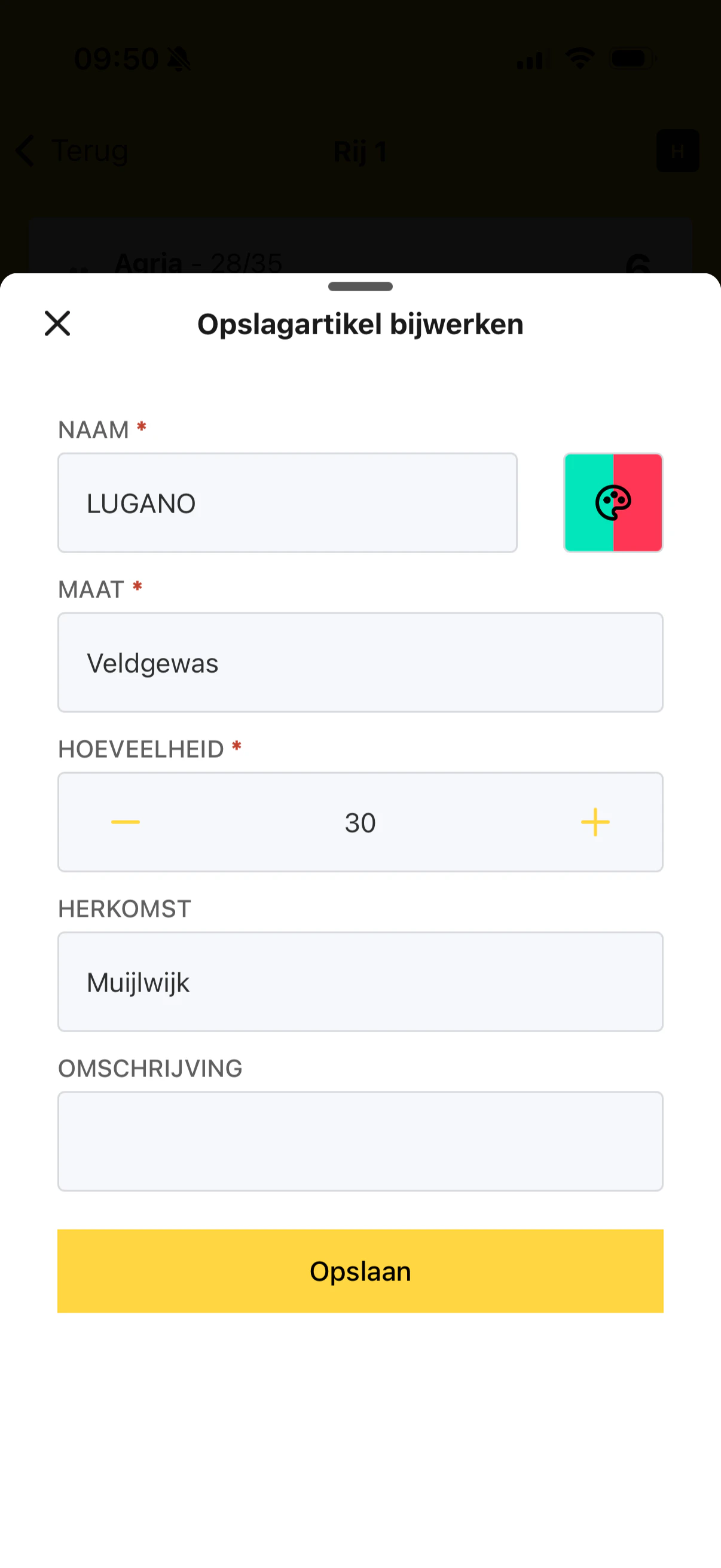 Een opslagartikel bijwerken in de HeyStack app