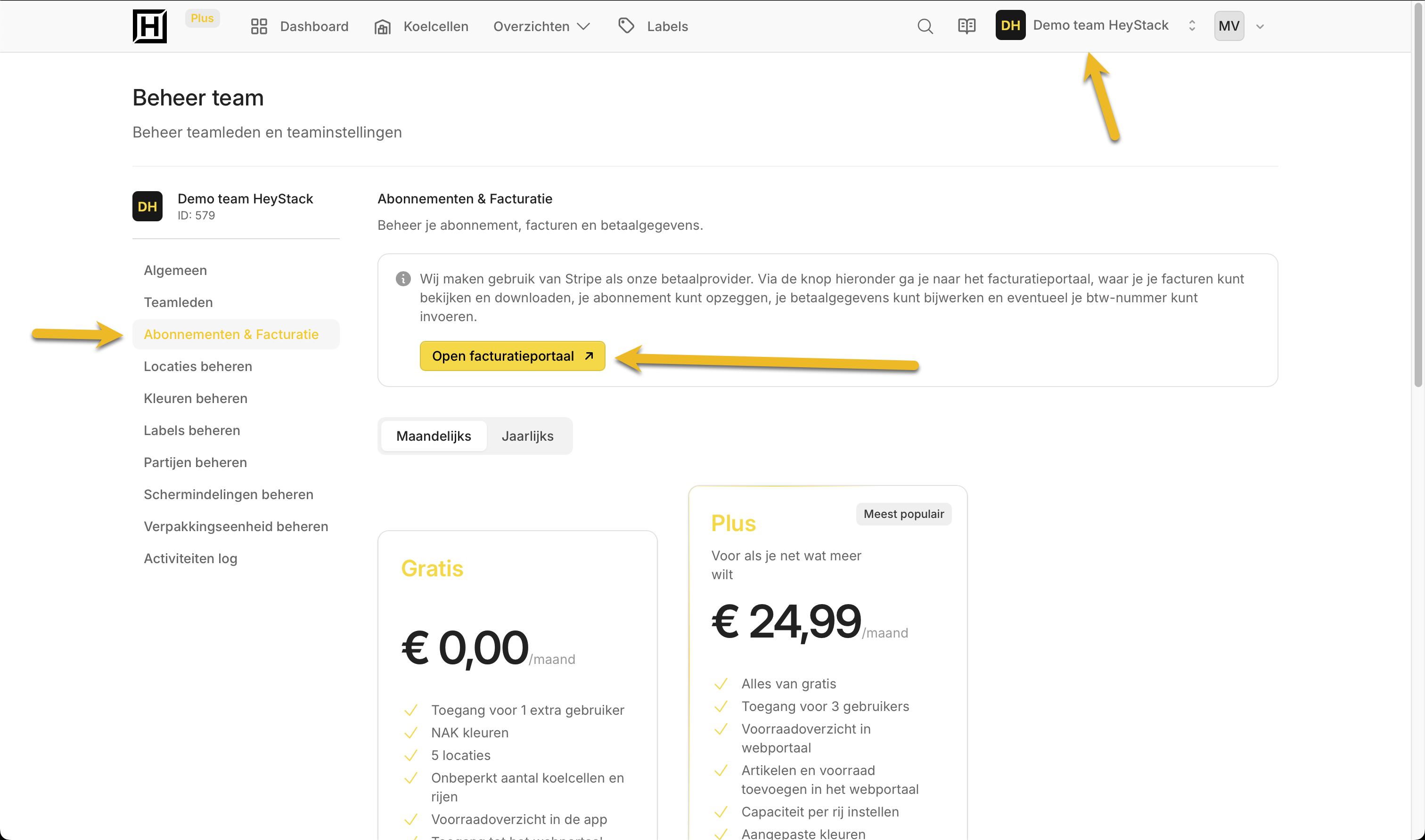 Open Abonnementen & Facturatie voor het juiste team