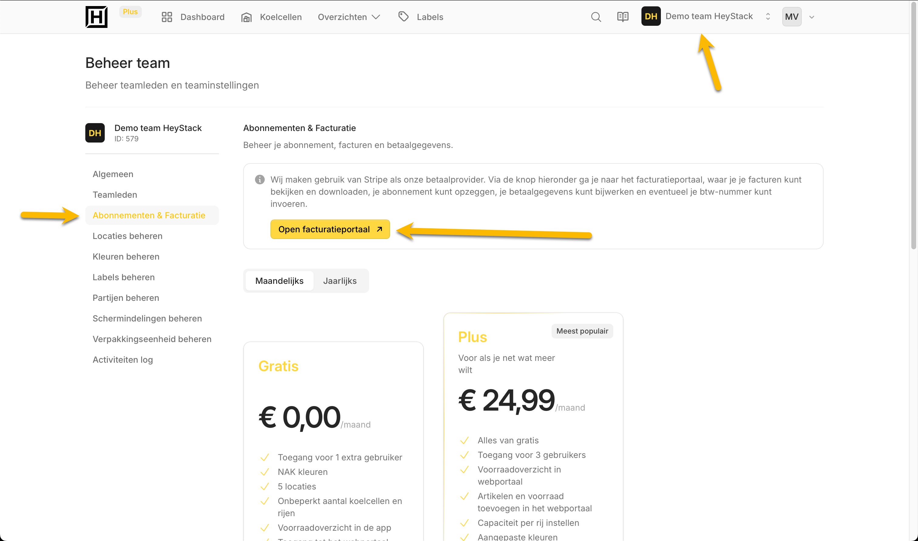 Open Abonnementen & Facturatie voor het juiste team