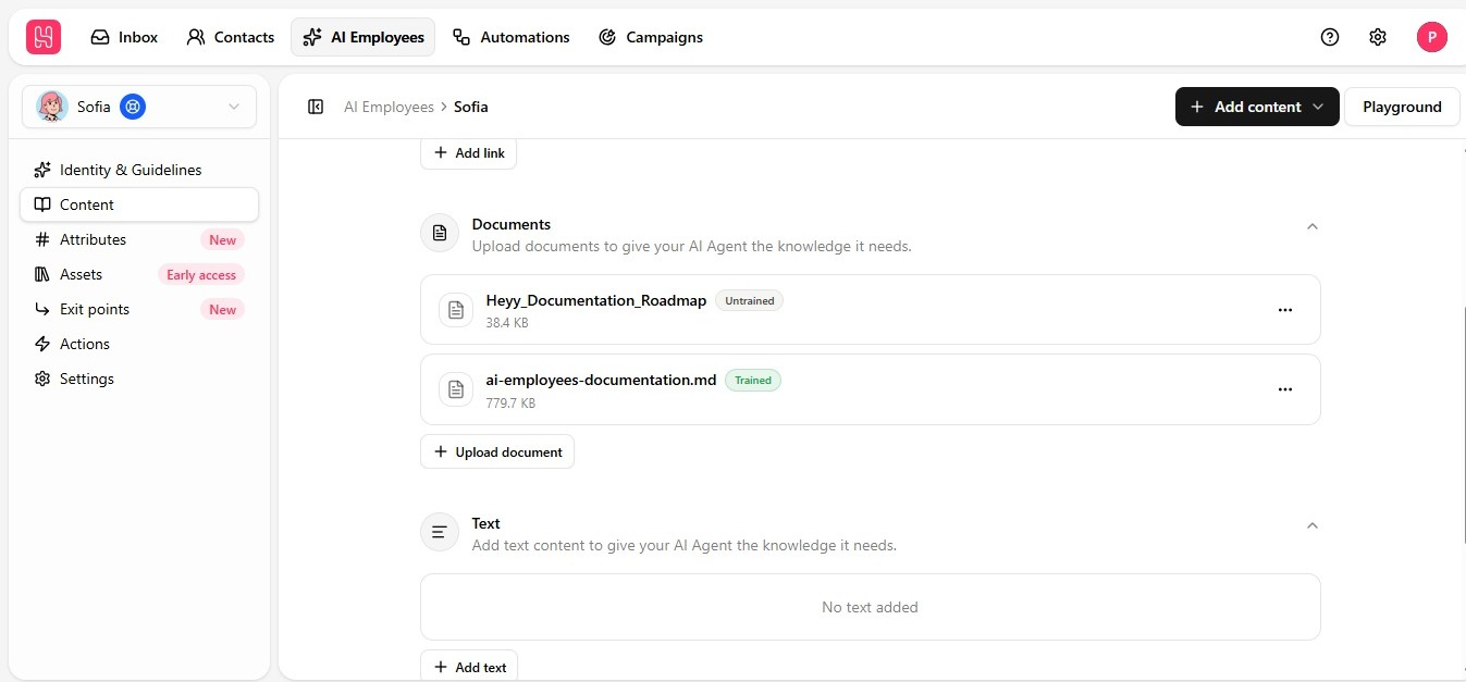 Content training status badges