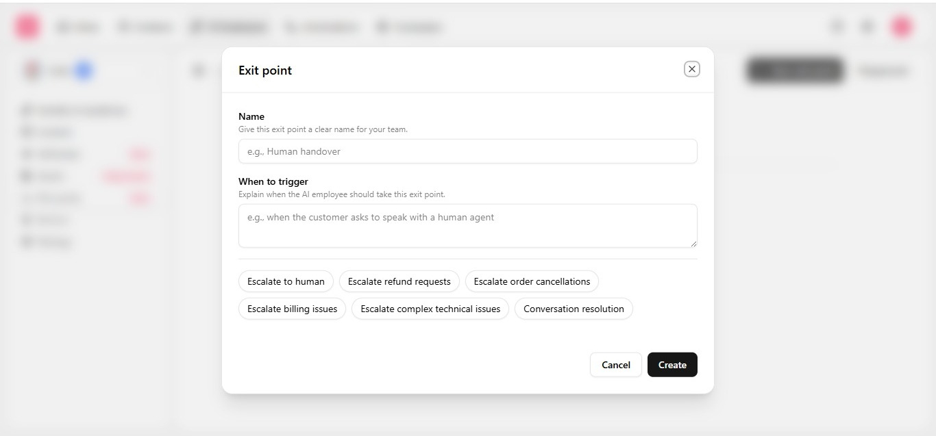 Create an exit point