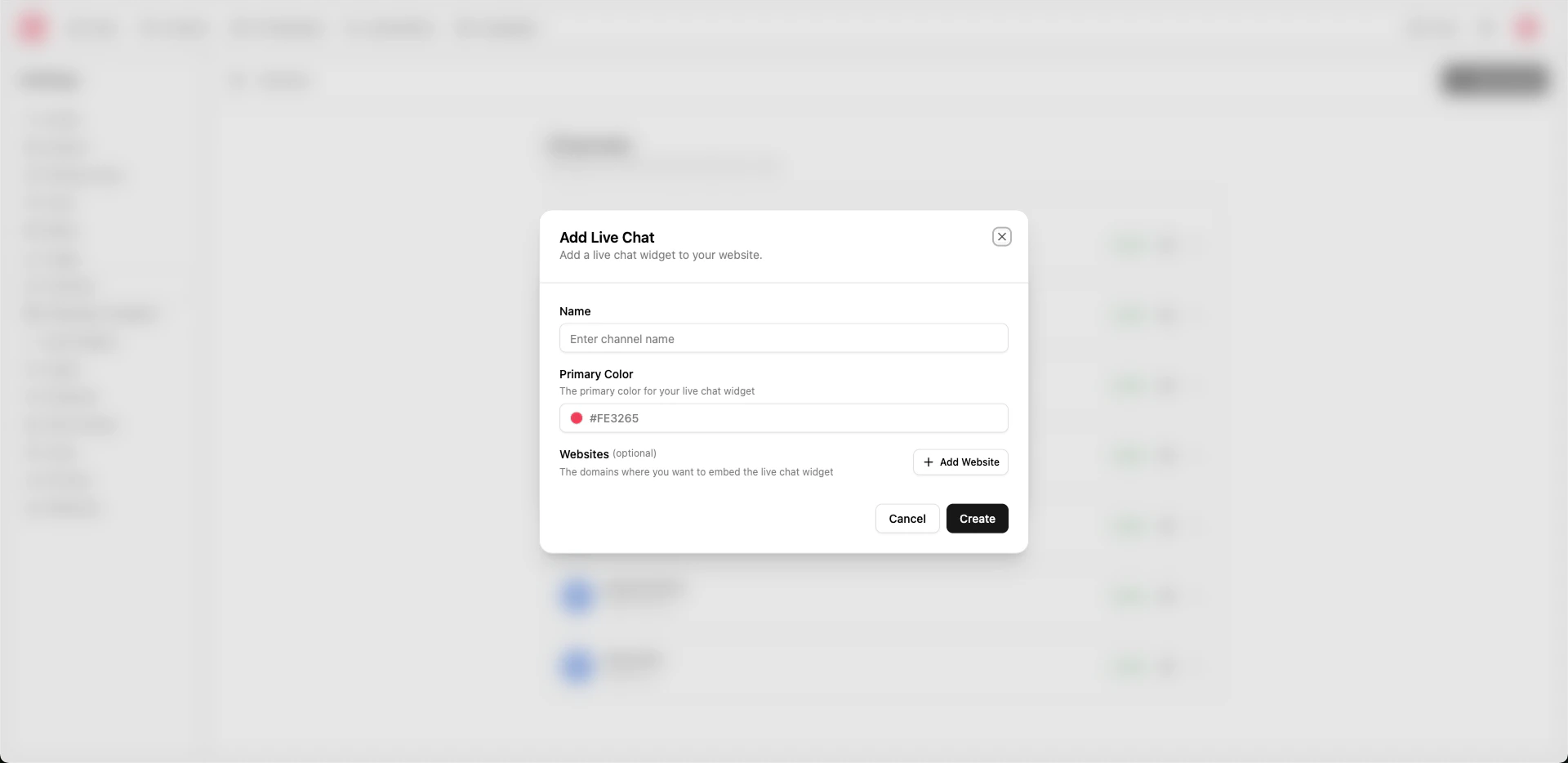 Live chat channel