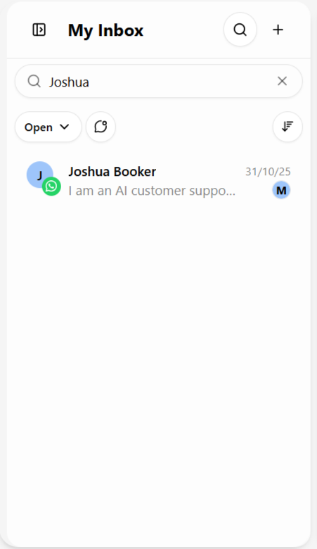 Search modal with a query typed in and matched results