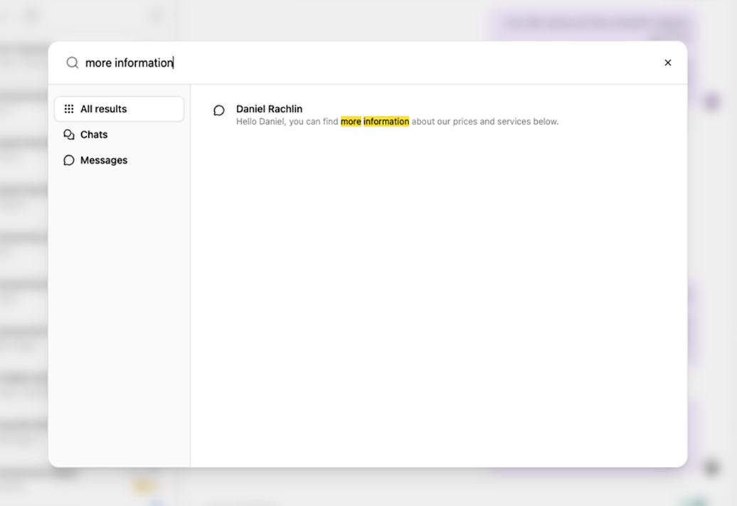 Search by message content