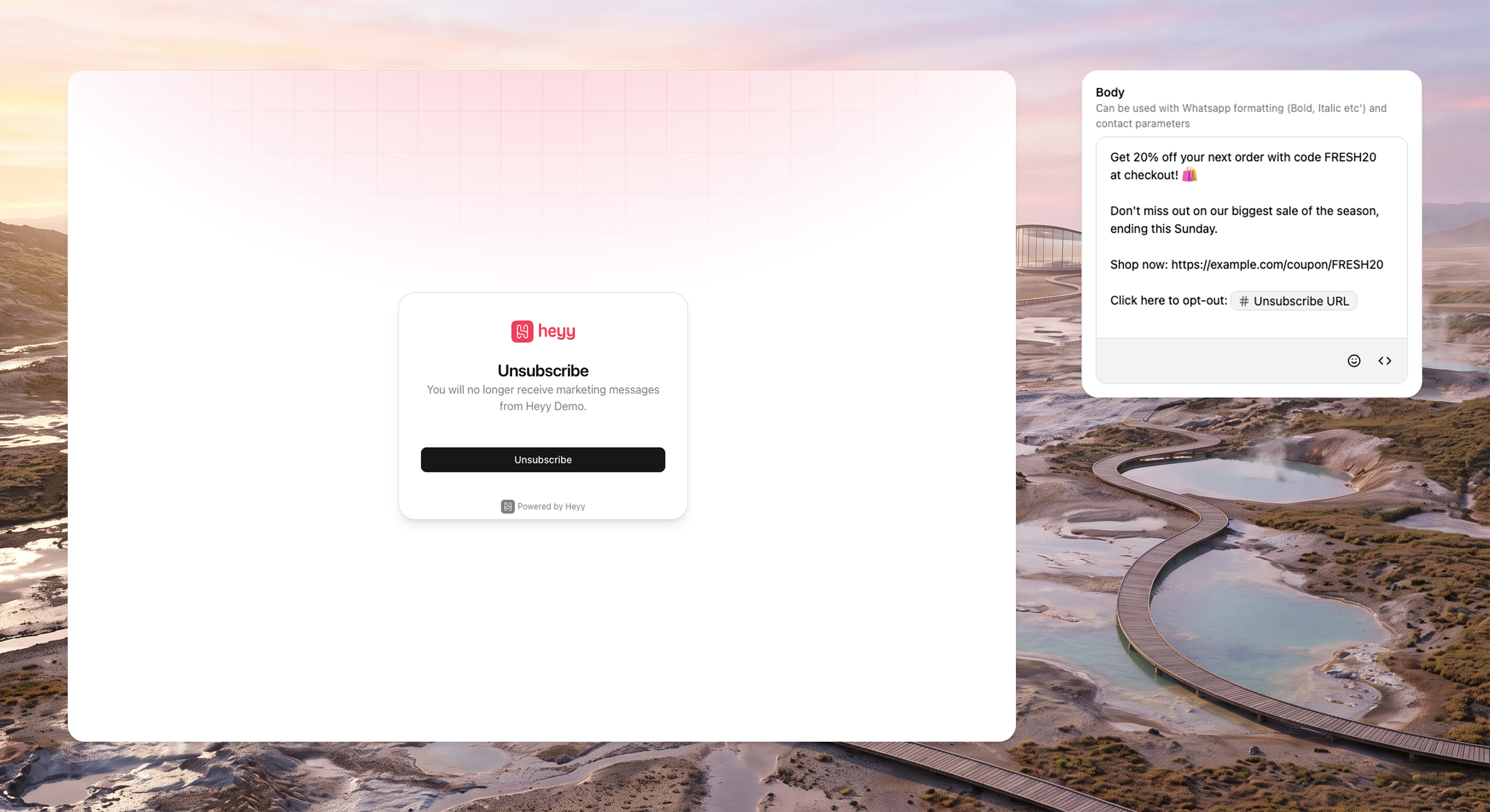 Unsubscribe & preferences