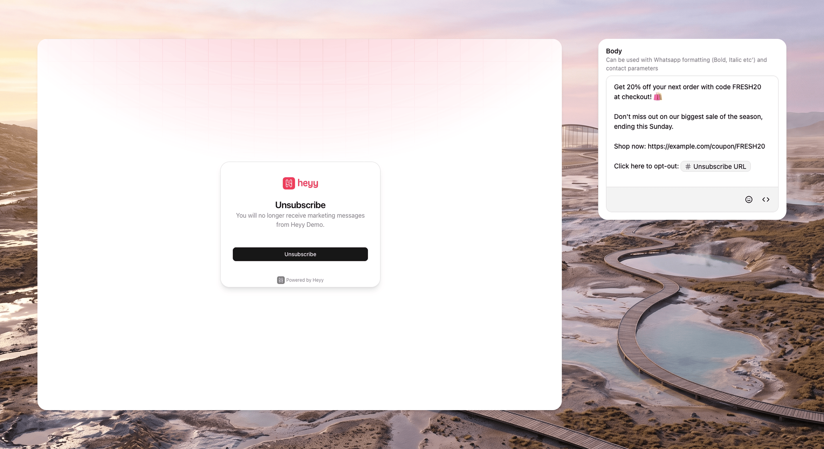 Unsubscribe & preferences