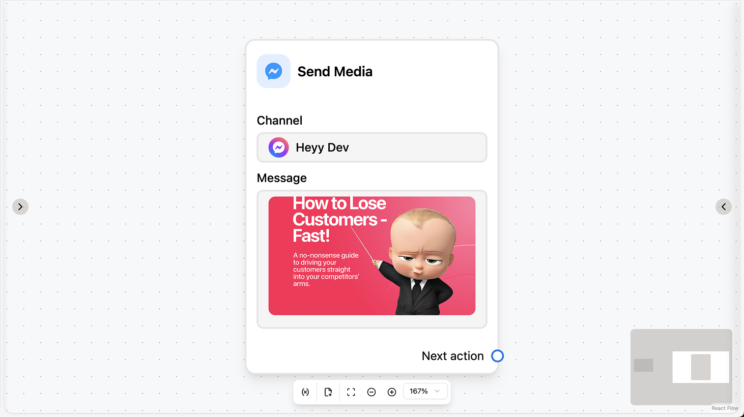 Messenger media action