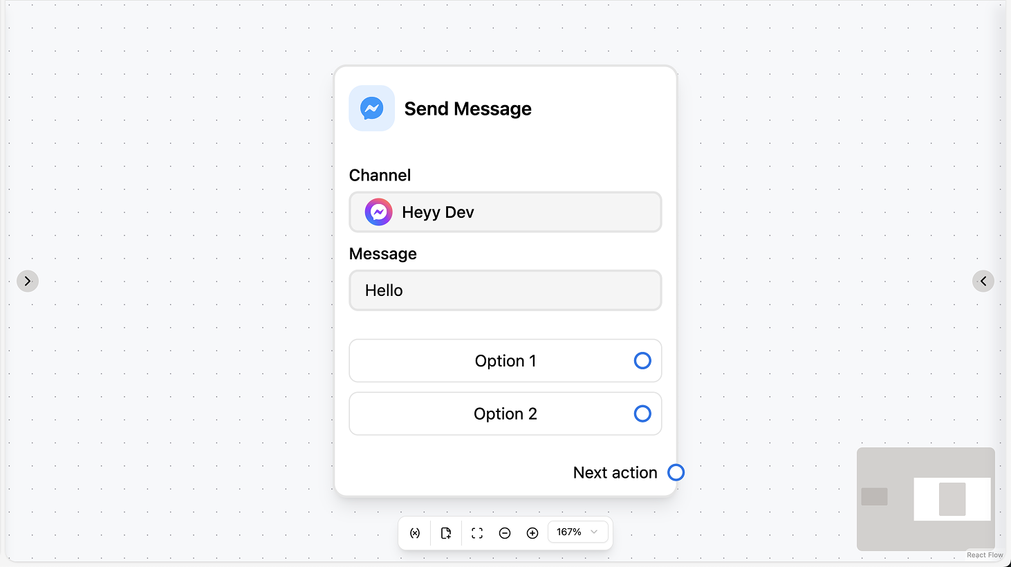 Messenger message action