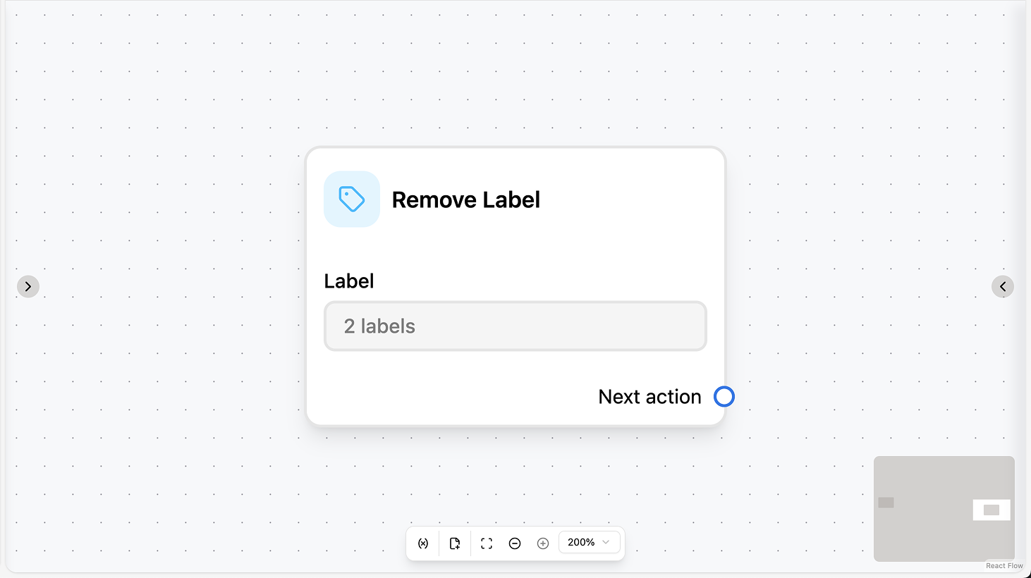 Remove label action