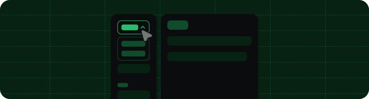 Graphique décoratif d’une navigation avec menu déroulant.