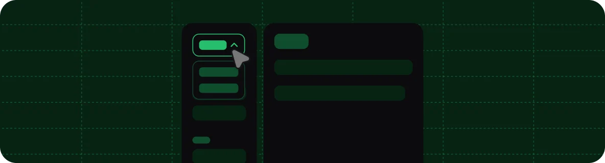 Decorative graphic of a dropdown navigation.