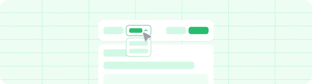 Decorative graphic of a version switcher.
