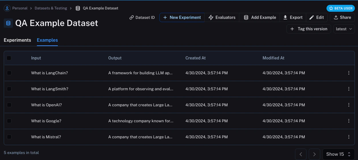 测试教程数据集
